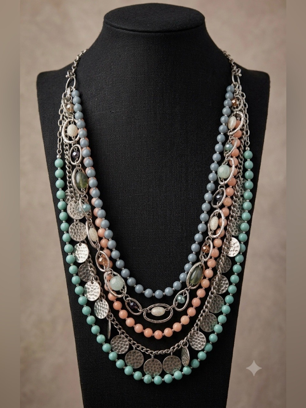 Premier Designs Sugar Rush Waterfall Necklace -6 Strands,3 Pieces Combined 3123